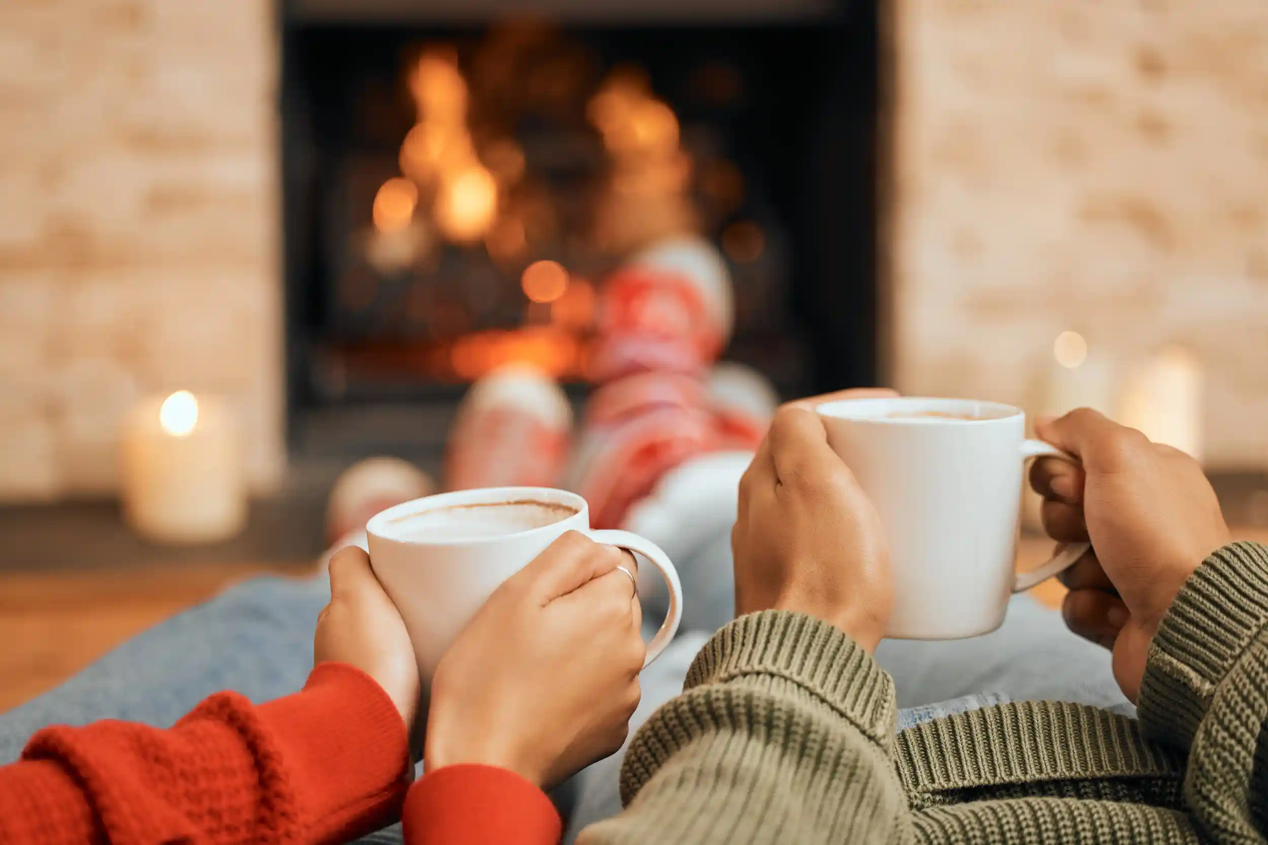winter by the fireplace